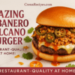 Habanero Crunch Volcano Burger recipe - CrennRecipes gourmet burger habanero crunch volcano burger recipe
