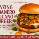 Habanero Crunch Volcano Burger recipe - CrennRecipes gourmet burger habanero crunch volcano burger recipe