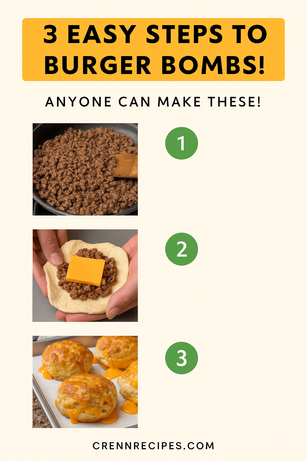 How to make Halloween burger bombs tutorial pin - step-by-step gourmet appetizers guide