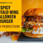 Spicy Buffalo Wing Halloween Burger recipe - CrennRecipes elegant-entrees halloween burger