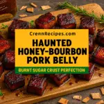 Haunted honey bourbon pork belly recipe - CrennRecipes gourmet appetizers glazed pork belly