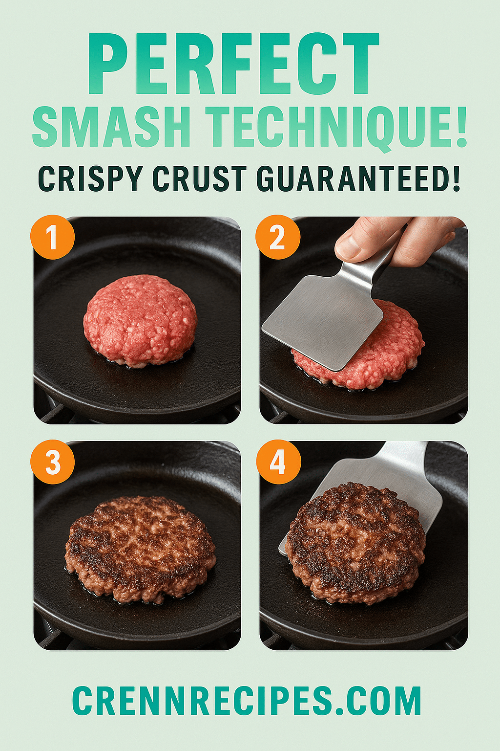 Perfect smash burger technique tutorial pin - step-by-step gourmet-appetizers guide