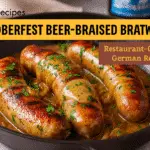 Oktoberfest Beer-Braised Bratwurst recipe - CrennRecipes elegant-entrees oktoberfest beer braised bratwurst