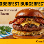 Oktoberfest Bratwurst Bacon Burger recipe - CrennRecipes elegant entrees oktoberfest burger