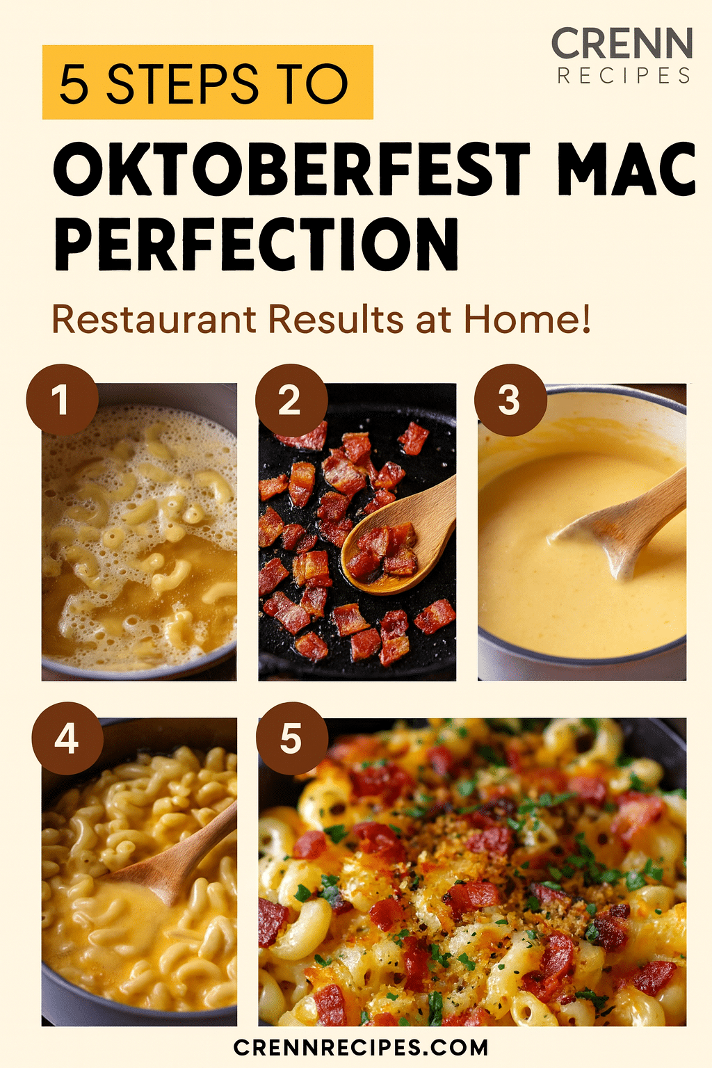 How to make Oktoberfest mac and cheese tutorial pin - step-by-step elegant entrees guide