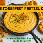 Smoky Cheddar Pretzel Oktoberfest Dip recipe - CrennRecipes gourmet appetizers oktoberfest pretzel dip