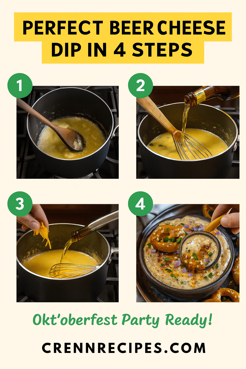 How to make perfect beer cheese dip tutorial pin - step-by-step gourmet appetizers guide