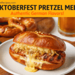 Oktoberfest Sausage Sauerkraut Pretzel Melt recipe - CrennRecipes brunch-classics Oktoberfest festival food