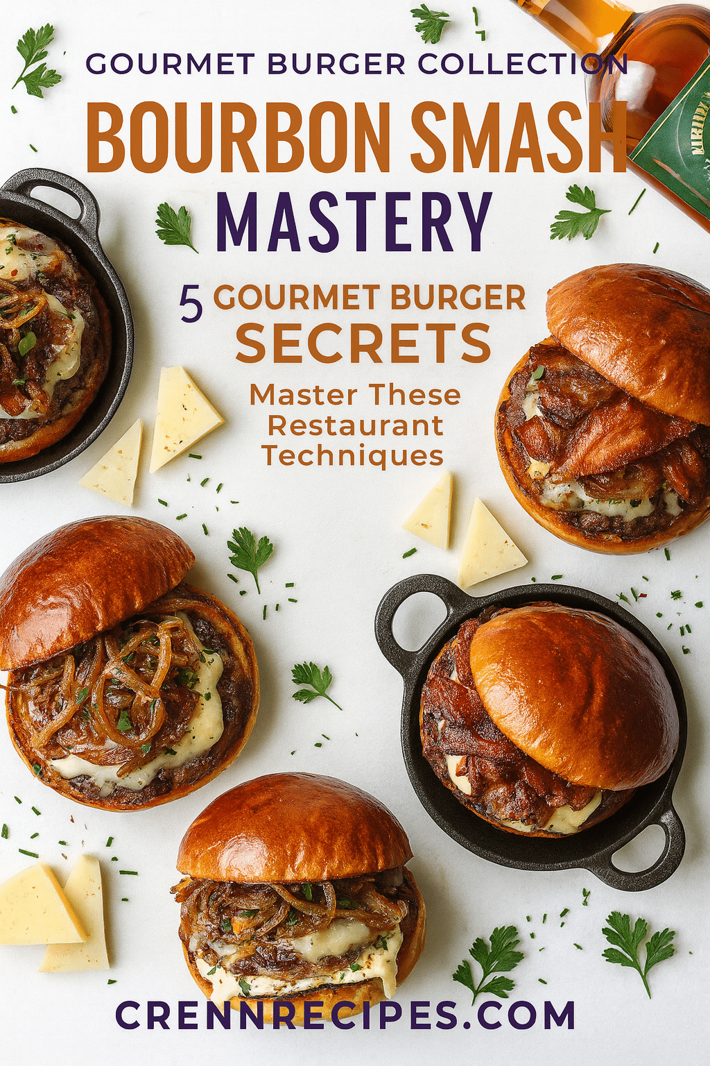 Pinterest pin for Bourbon Smash Burger - Master These Restaurant Techniques elegant-entrees