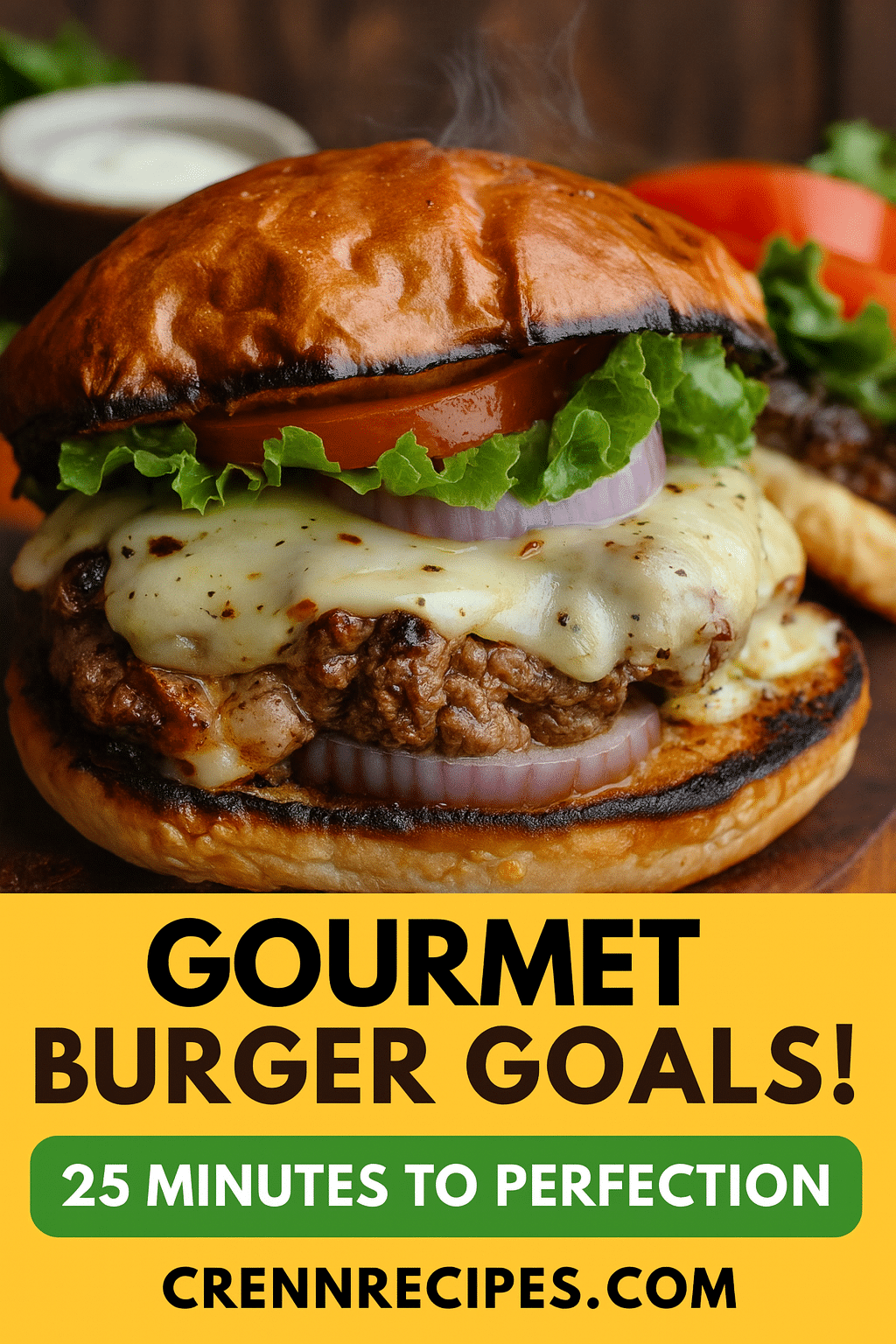 Pinterest pin for Garlic-Parmesan Butter Smash Burger - 25 minutes to perfection gourmet-appetizers