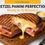 Black Forest Ham Swiss Pretzel Panini recipe - CrennRecipes brunch classics comfort food lunch