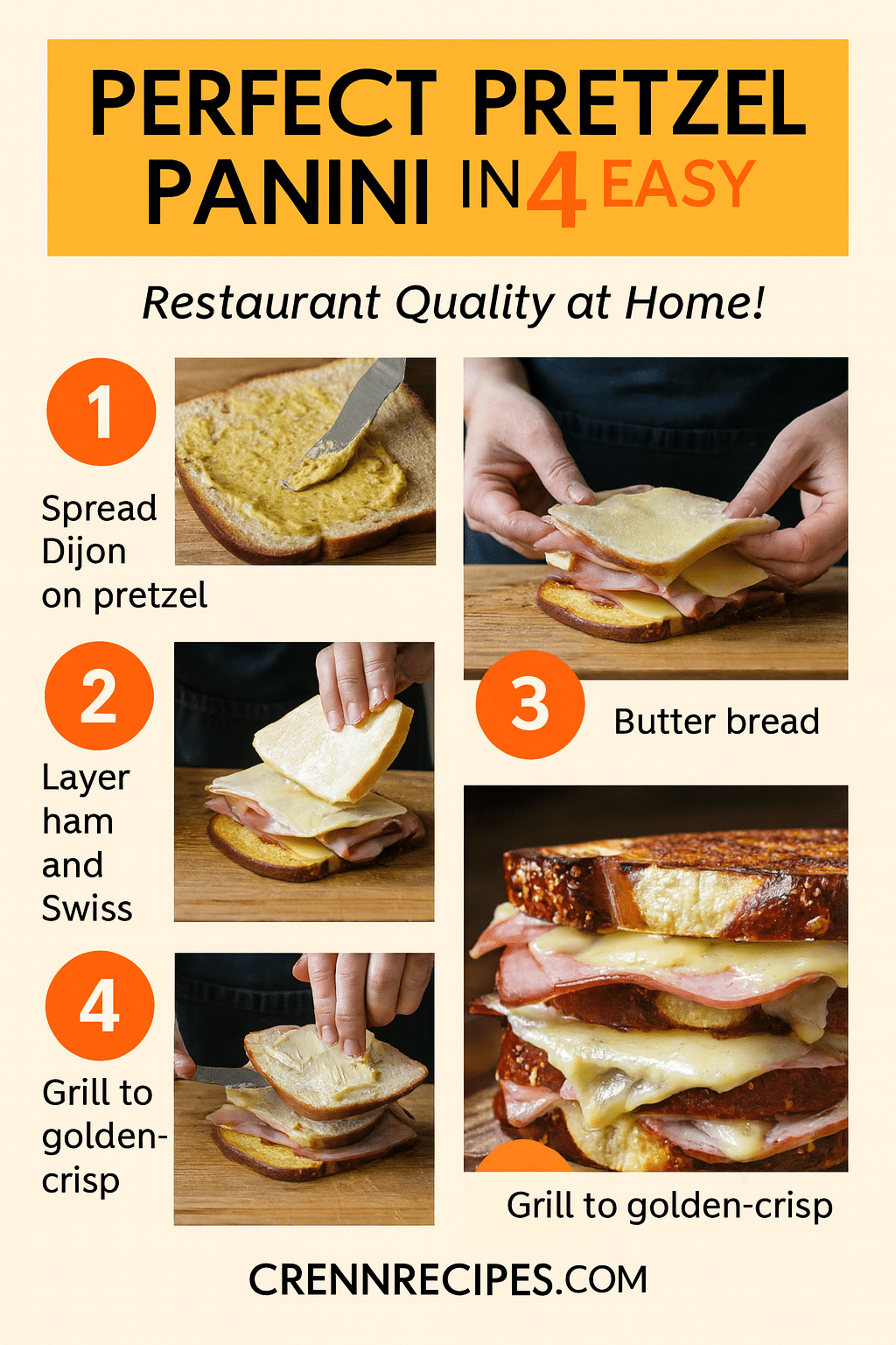 How to make perfect pretzel panini tutorial pin - step-by-step sandwich guide