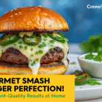 Charred Jalapeño Jack Smash Burger recipe - CrennRecipes gourmet-appetizers smash burger