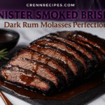 Sinister smoked brisket with dark rum molasses glaze - CrennRecipes gourmet BBQ recipe