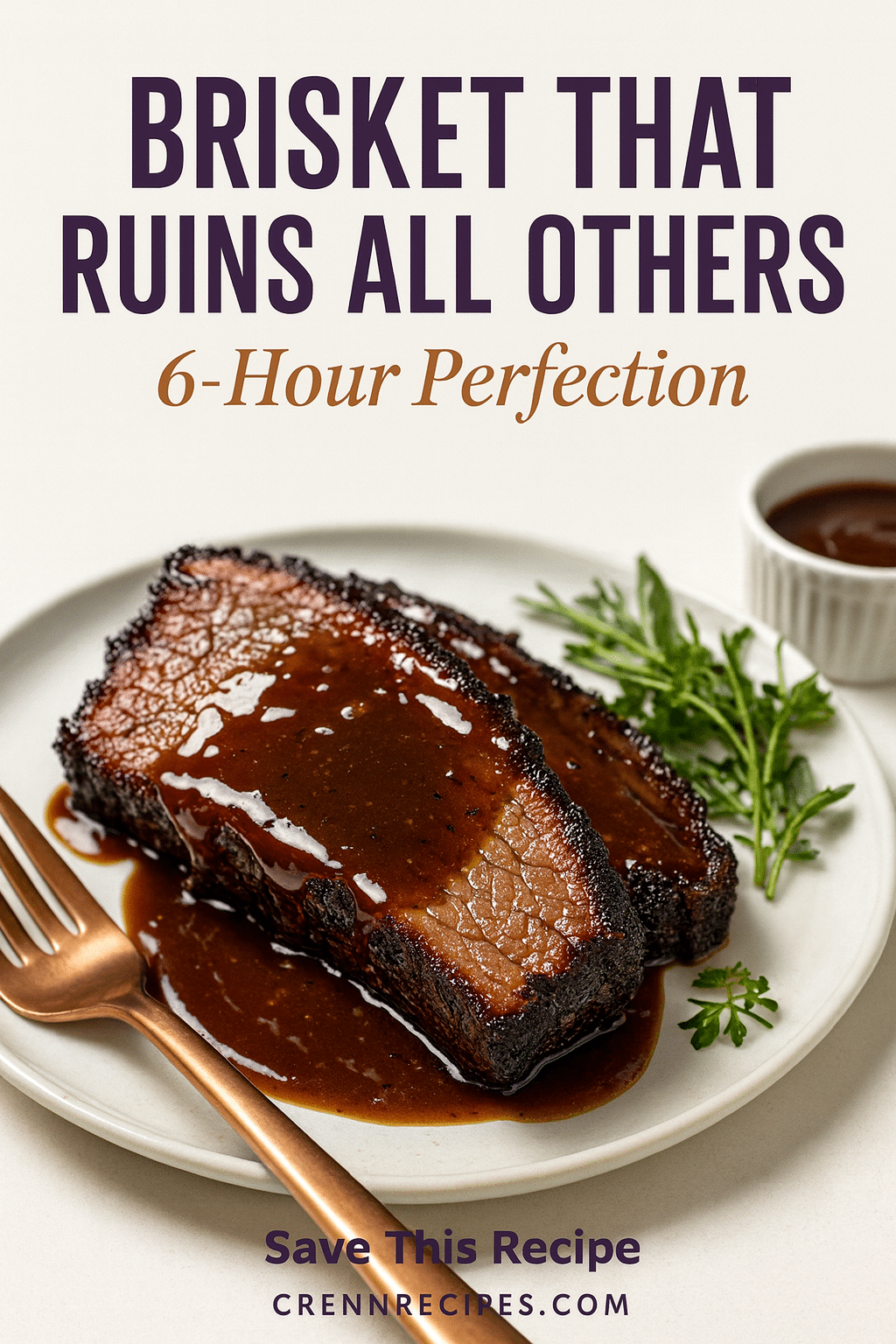Sinister smoked brisket Pinterest recipe pin - 6-hour perfection smoked brisket