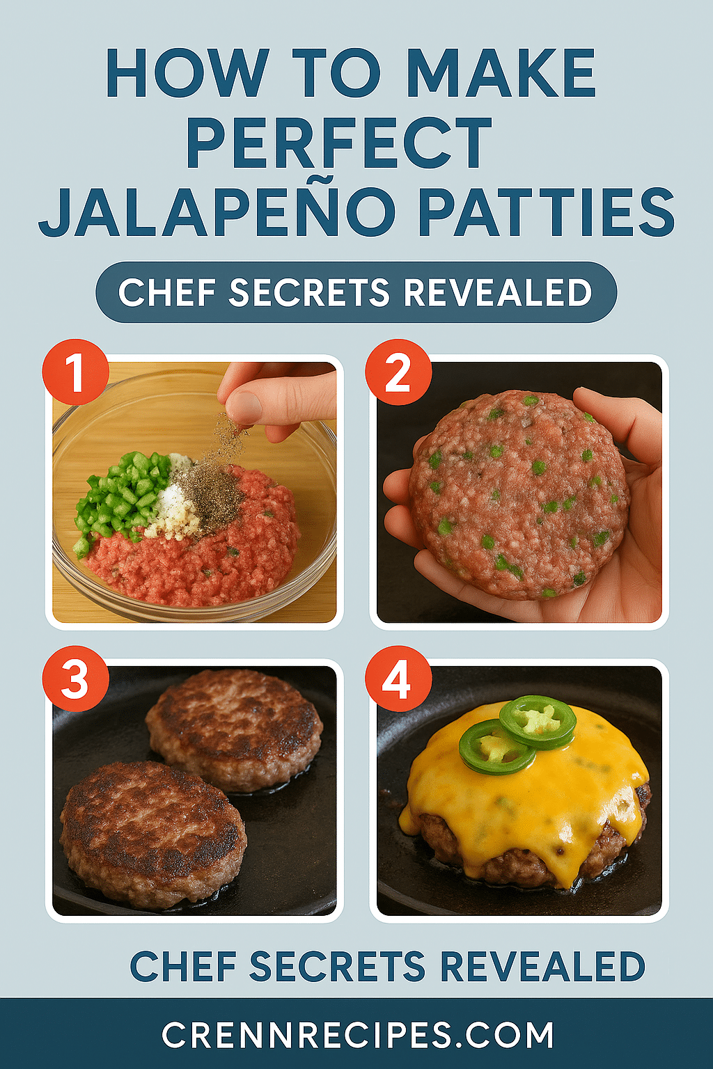 Perfect jalapeño burger patties tutorial pin - step-by-step elegant-entrees guide