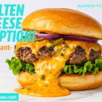 Jalapeño Popper Queso Eruption Burger recipe - CrennRecipes gourmet-appetizers stuffed burger jalapeño popper