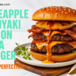 Pineapple Teriyaki Bacon Lava Burger recipe - CrennRecipes gourmet-appetizers teriyaki burger