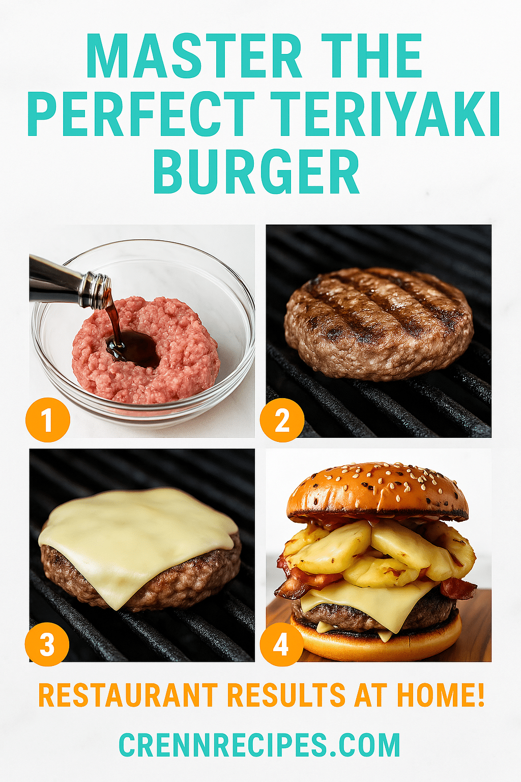 Perfect Teriyaki Burger Steps tutorial pin - step-by-step gourmet-appetizers guide