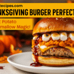 Sweet Potato Marshmallow Thanksgiving Burger recipe - CrennRecipes gourmet-appetizers thanksgiving burger recipe