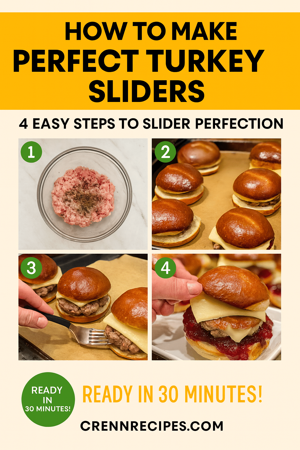 How to make turkey pretzel sliders tutorial pin - step-by-step gourmet appetizers guide