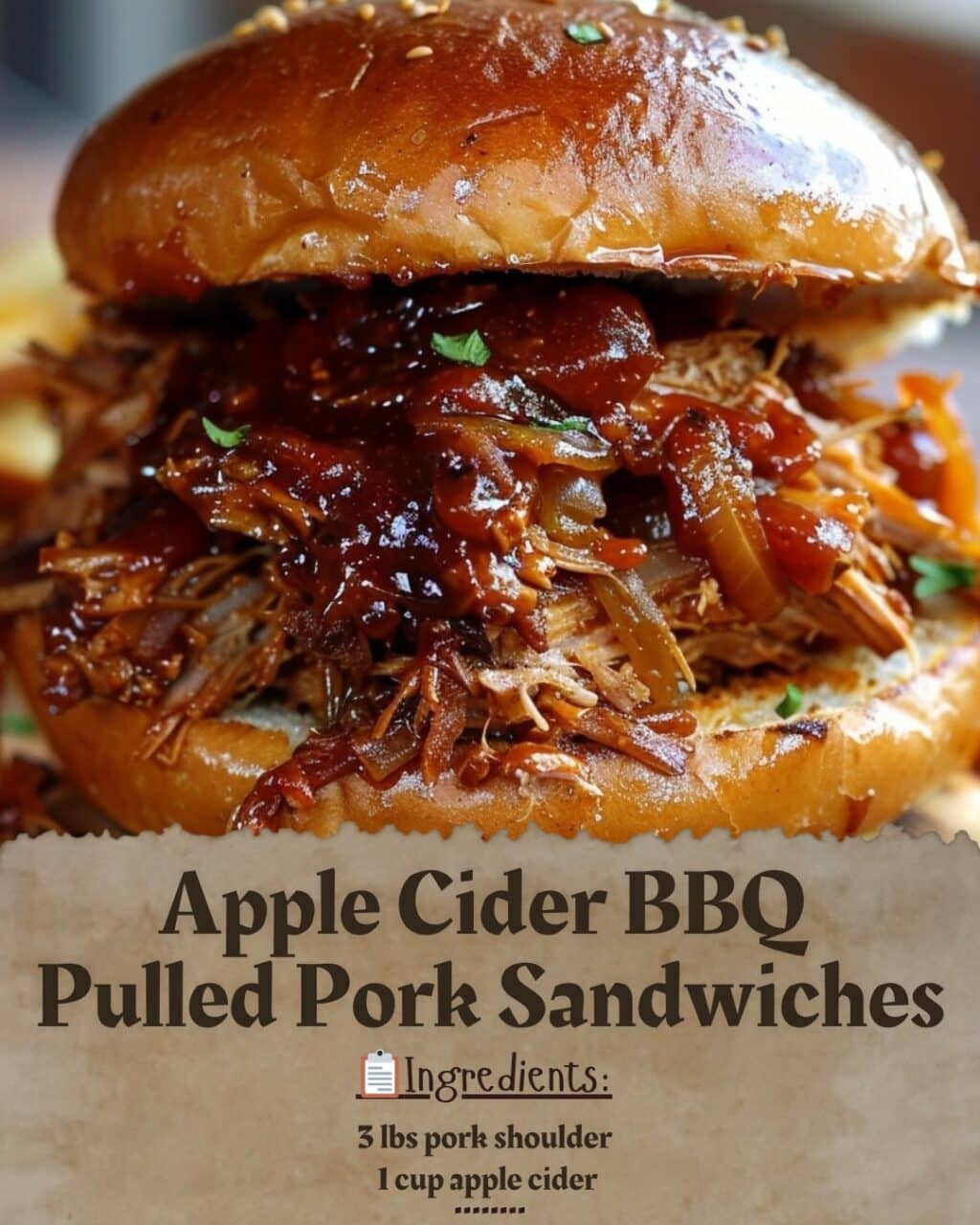 Apple Cider BBQ Pulled Pork Sandwiches