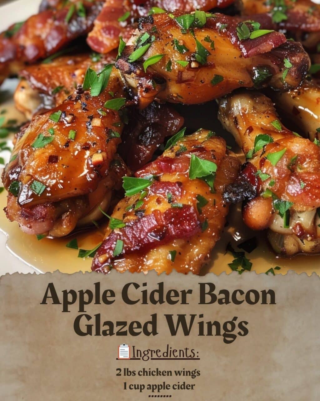 Apple Cider Bacon Glazed Wings