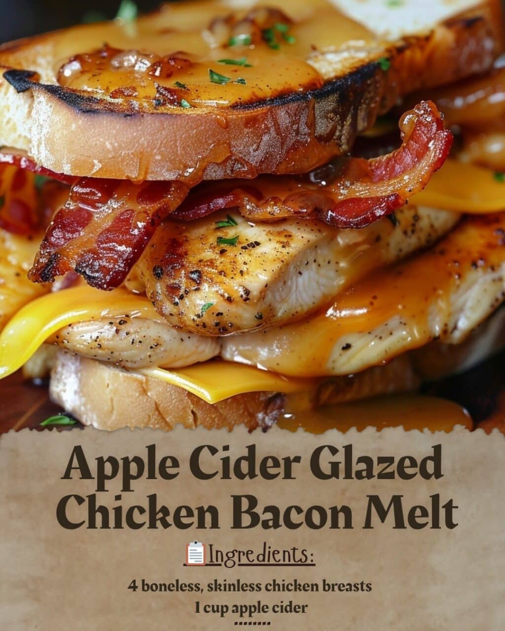 Apple Cider Glazed Chicken Bacon Melt