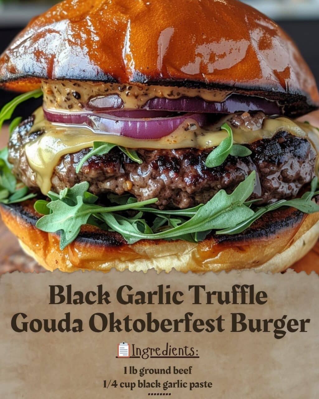 Black Garlic Truffle Gouda Oktoberfest Burger