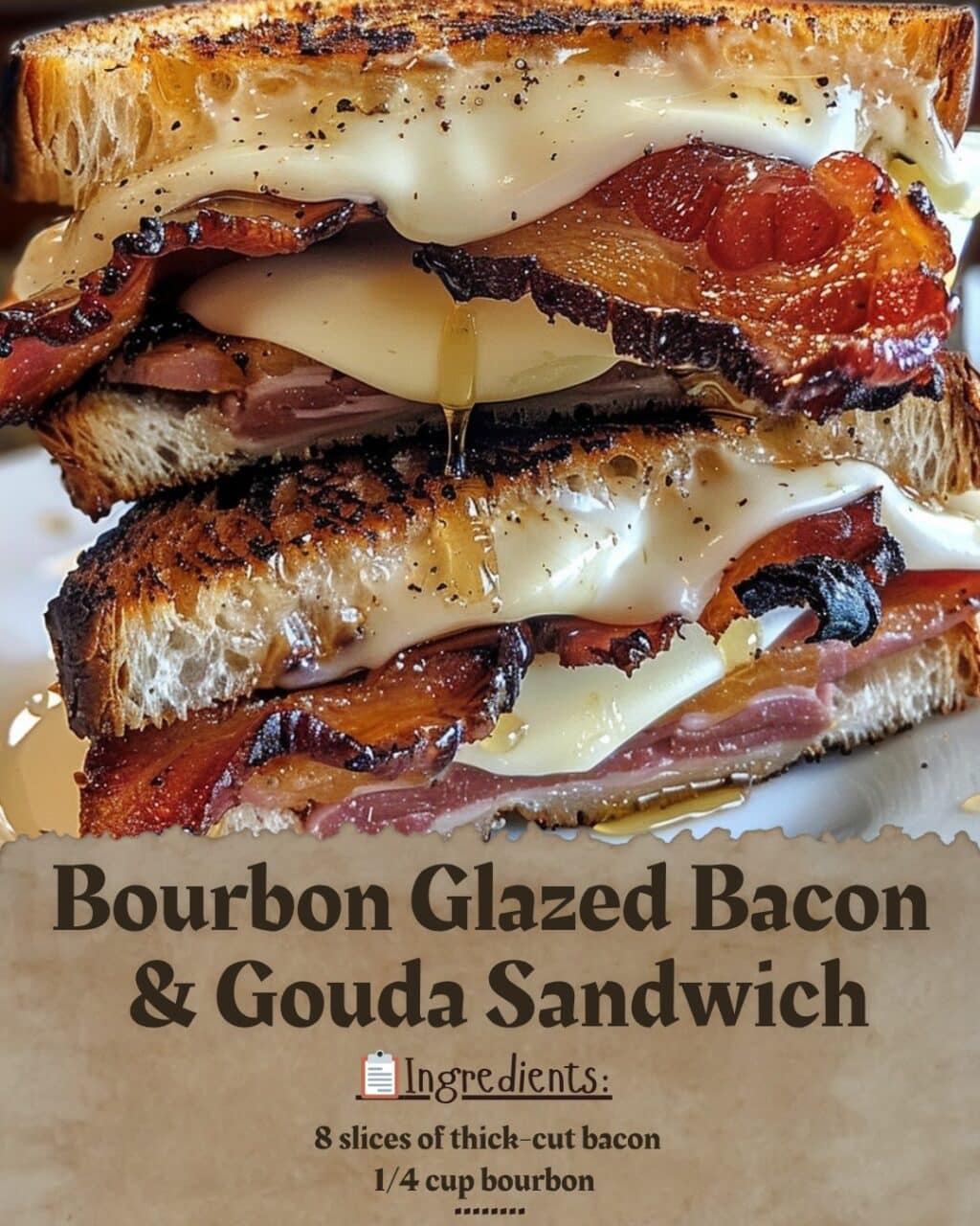 Bourbon Glazed Bacon & Gouda Sandwich
