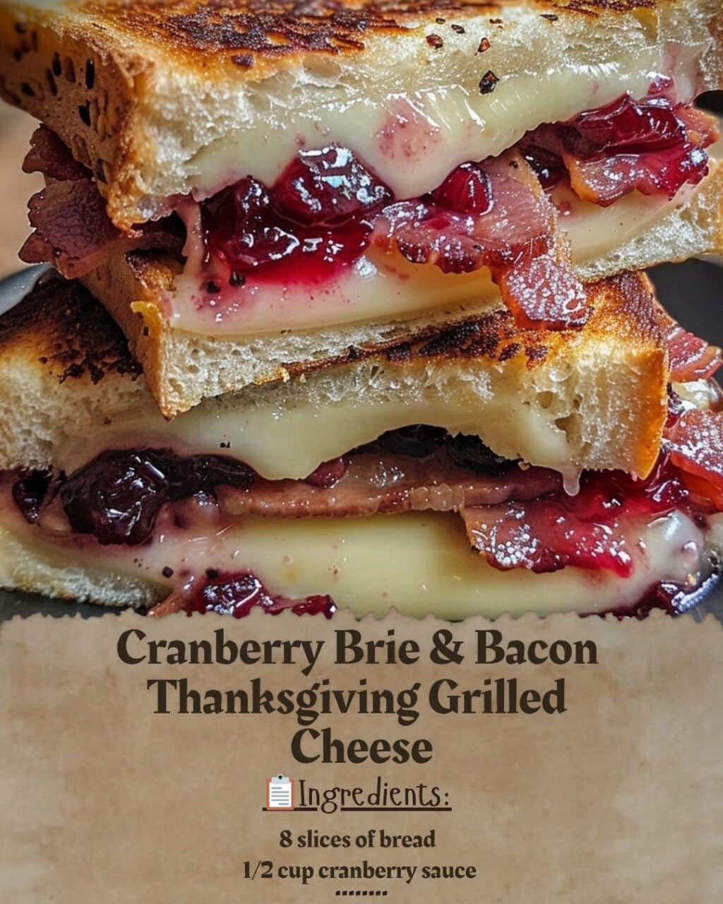 Cranberry Brie & Bacon Thanksgiving Grilled Cheese