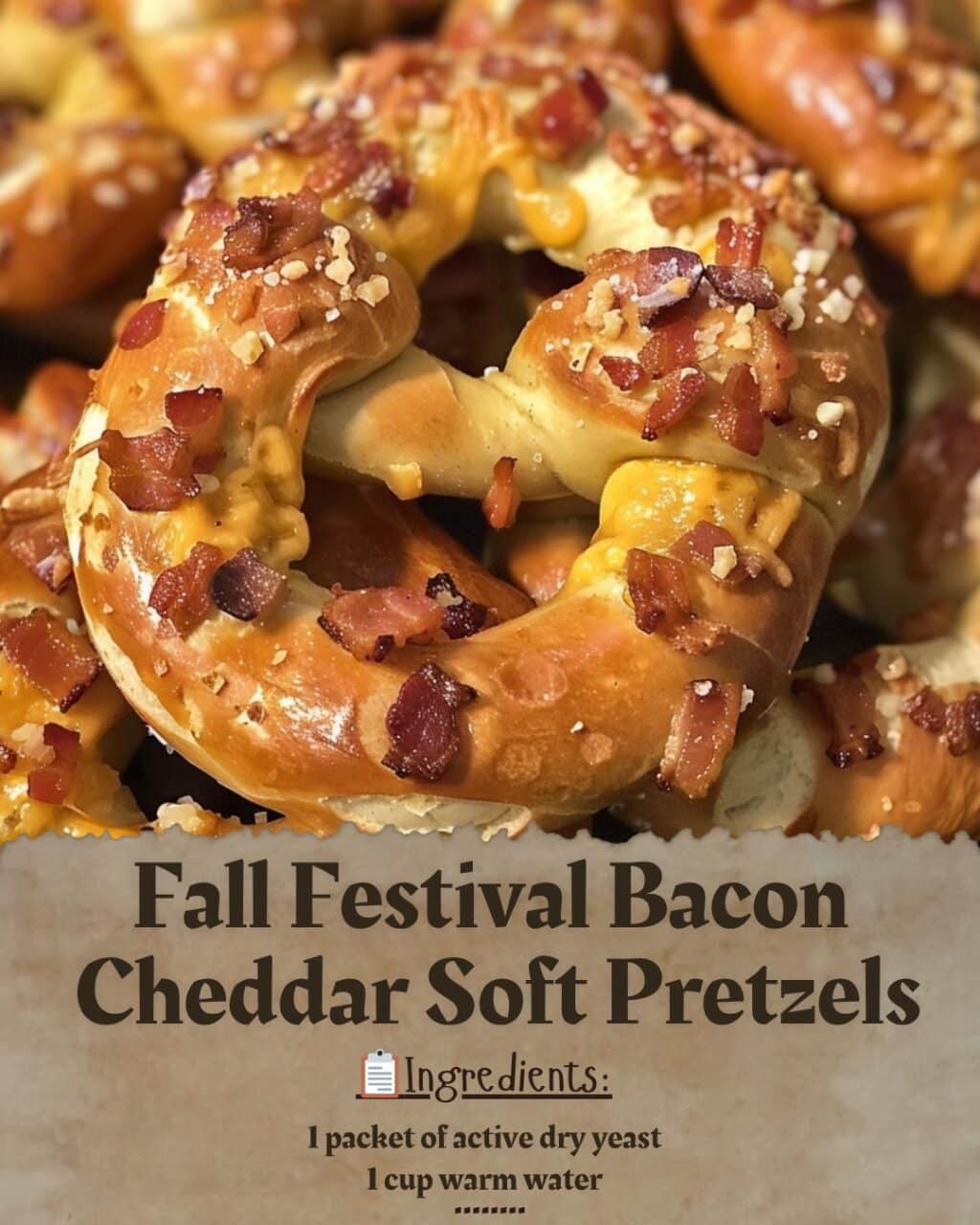 Fall Festival Bacon Cheddar Soft Pretzels