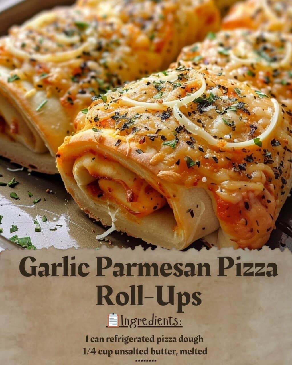 Garlic Parmesan Pizza Roll-Ups