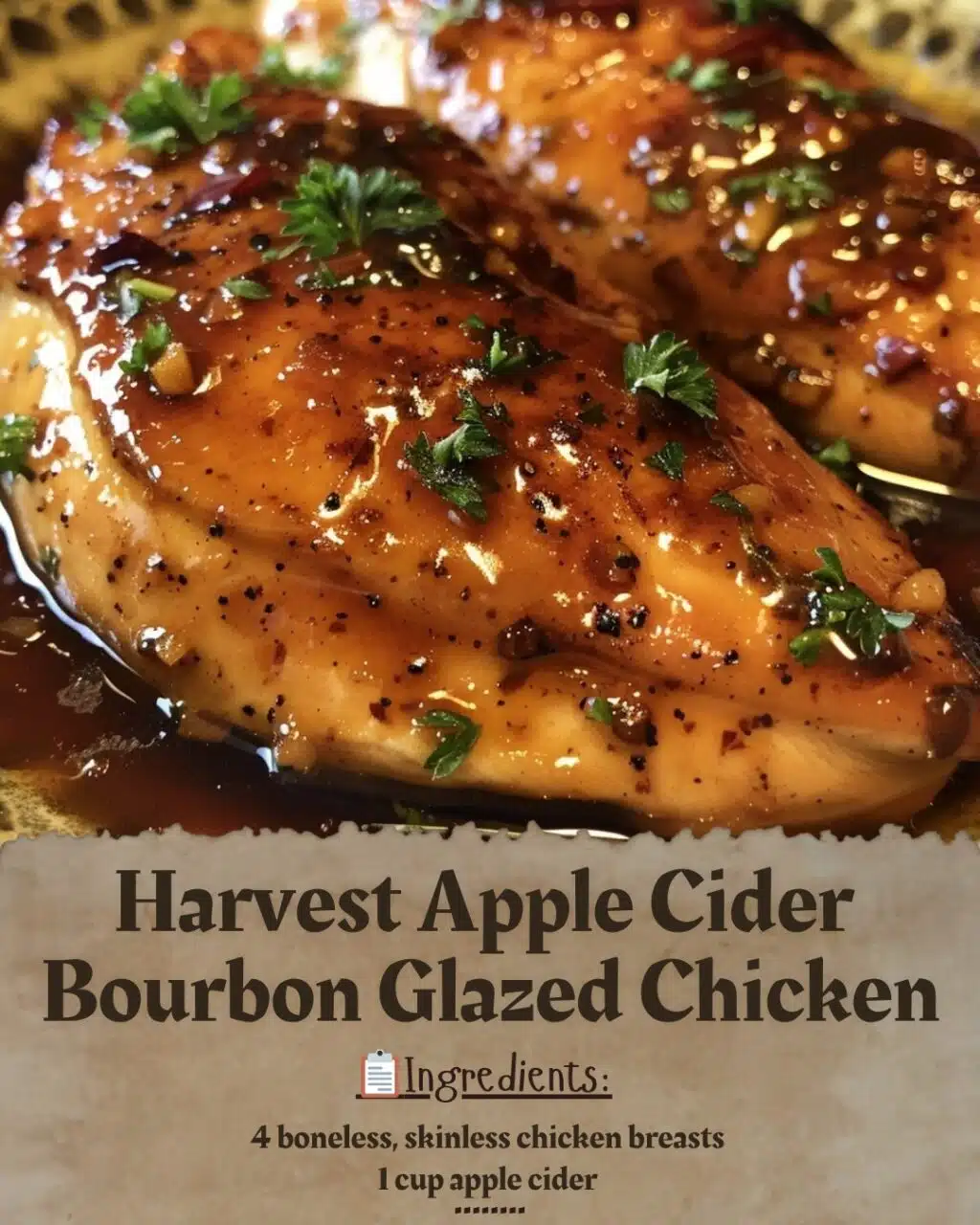 Harvest Apple Cider Bourbon Glazed Chicken