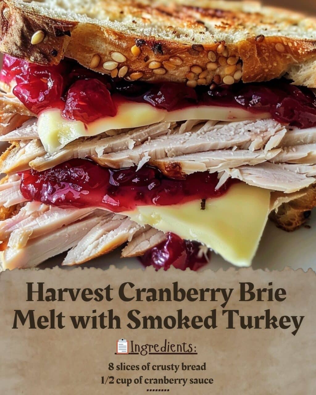 Harvest Cranberry Brie Melt with Smoked Turkey