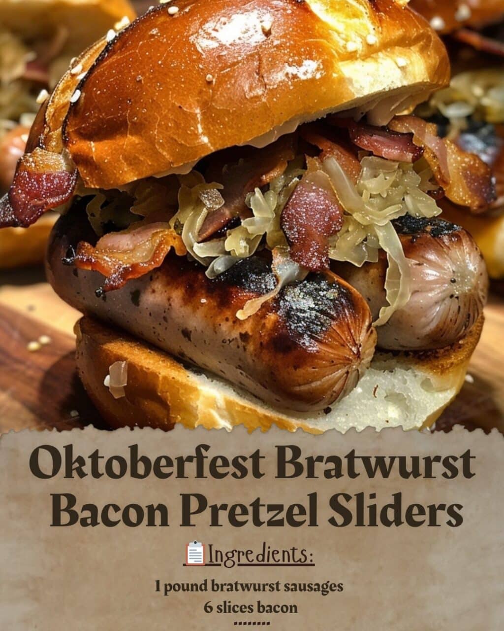 Oktoberfest Bratwurst Bacon Pretzel Sliders