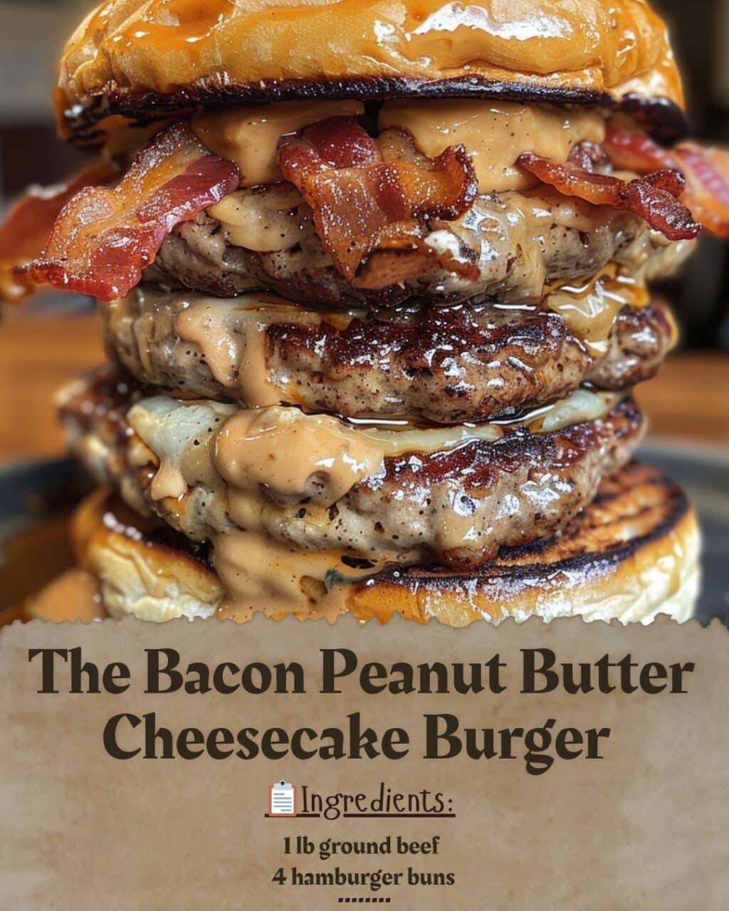 Savor the Bacon Peanut Butter Cheesecake Burger