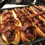 Apple Cider Glazed Bacon Brat Dogs — restaurant-quality recipe photo