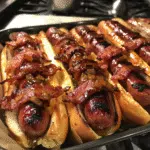 Apple Cider Glazed Bacon Brat Dogs — restaurant-quality recipe photo