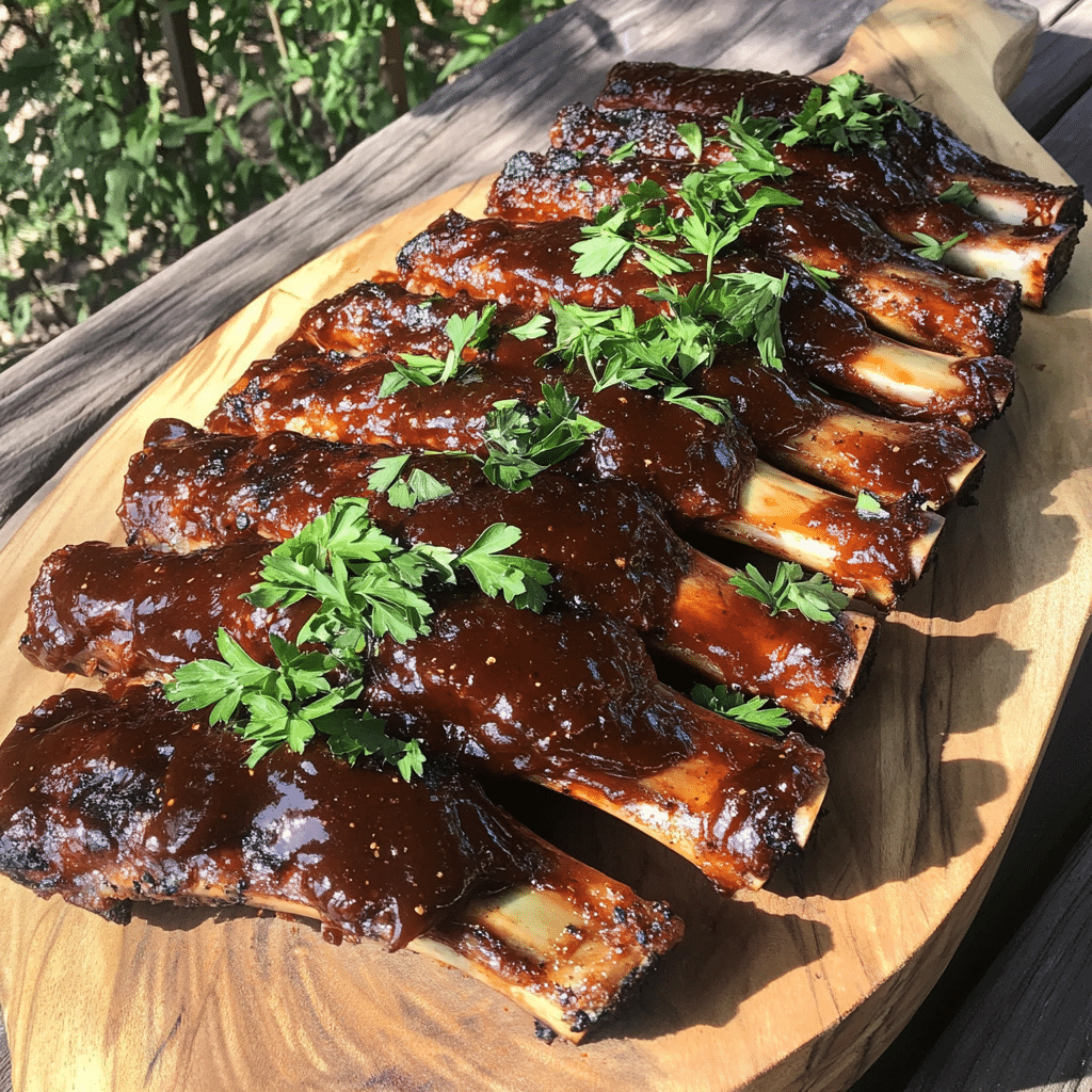 How to make Apple Molasses BBQ Ribs — key cooking step