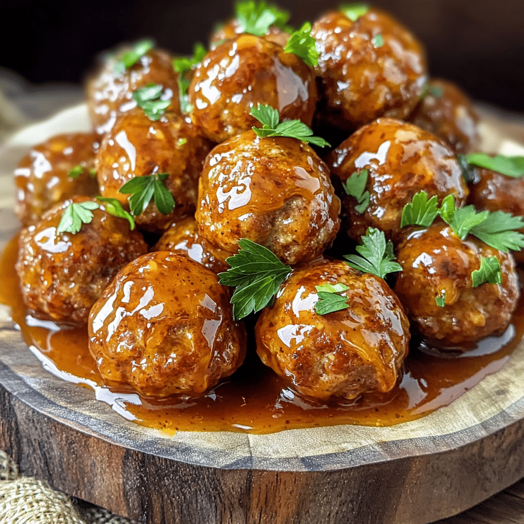 How to make Apricot Whiskey-Glazed Meatballs — key cooking step