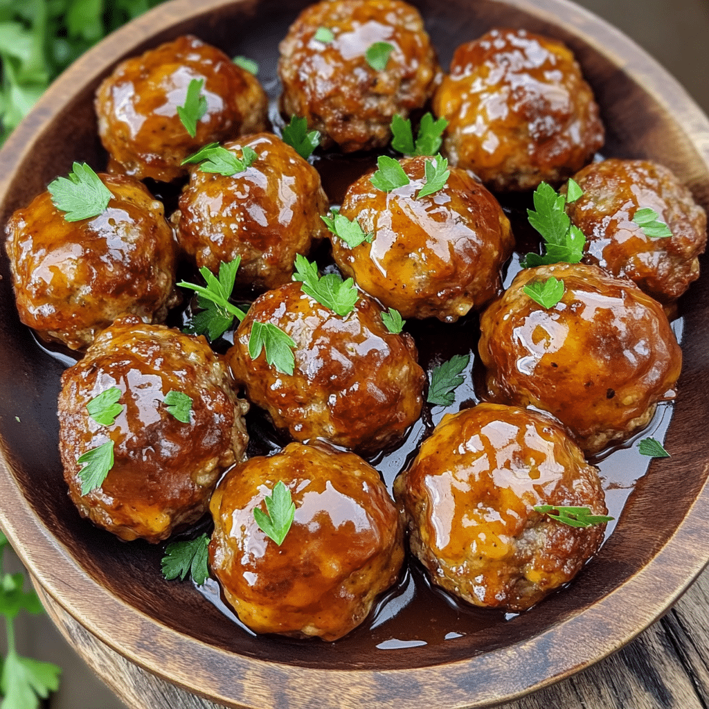 Apricot Whiskey-Glazed Meatballs — chef-tested restaurant-quality photo