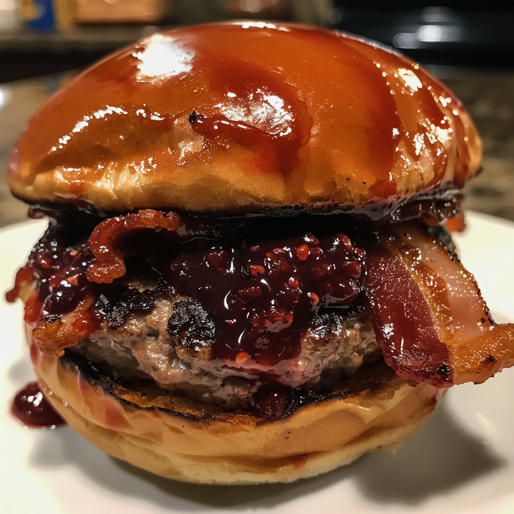 How to make Bacon Raspberry Swirl Burger — key cooking step