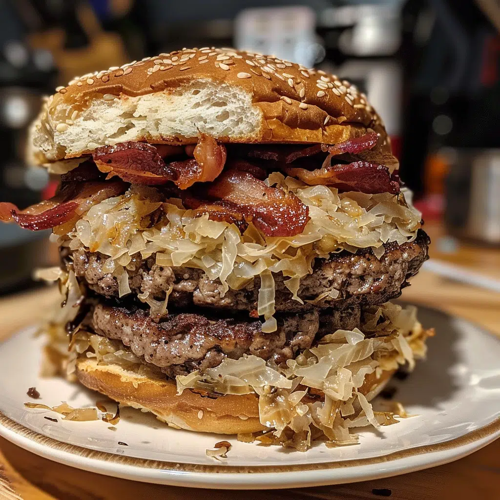 Bavarian Bacon Sauerkraut Burger Stacks — restaurant-quality recipe photo