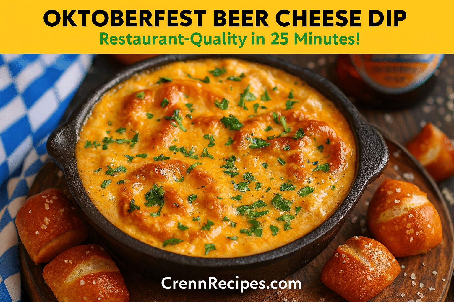 Oktoberfest beer cheese dip recipe - CrennRecipes gourmet appetizer beer cheese dip
