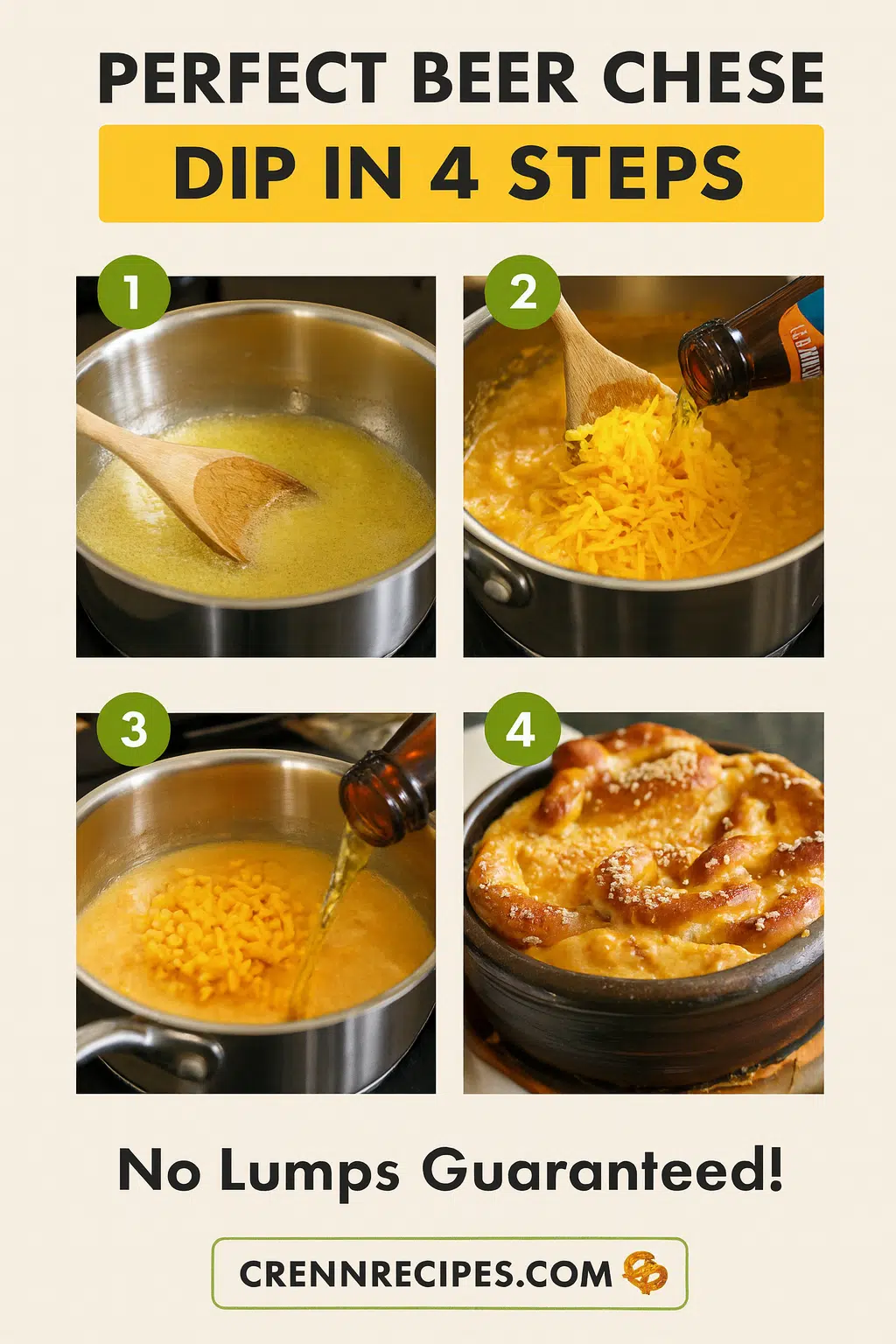 How to make beer cheese dip tutorial pin - step-by-step gourmet appetizer guide