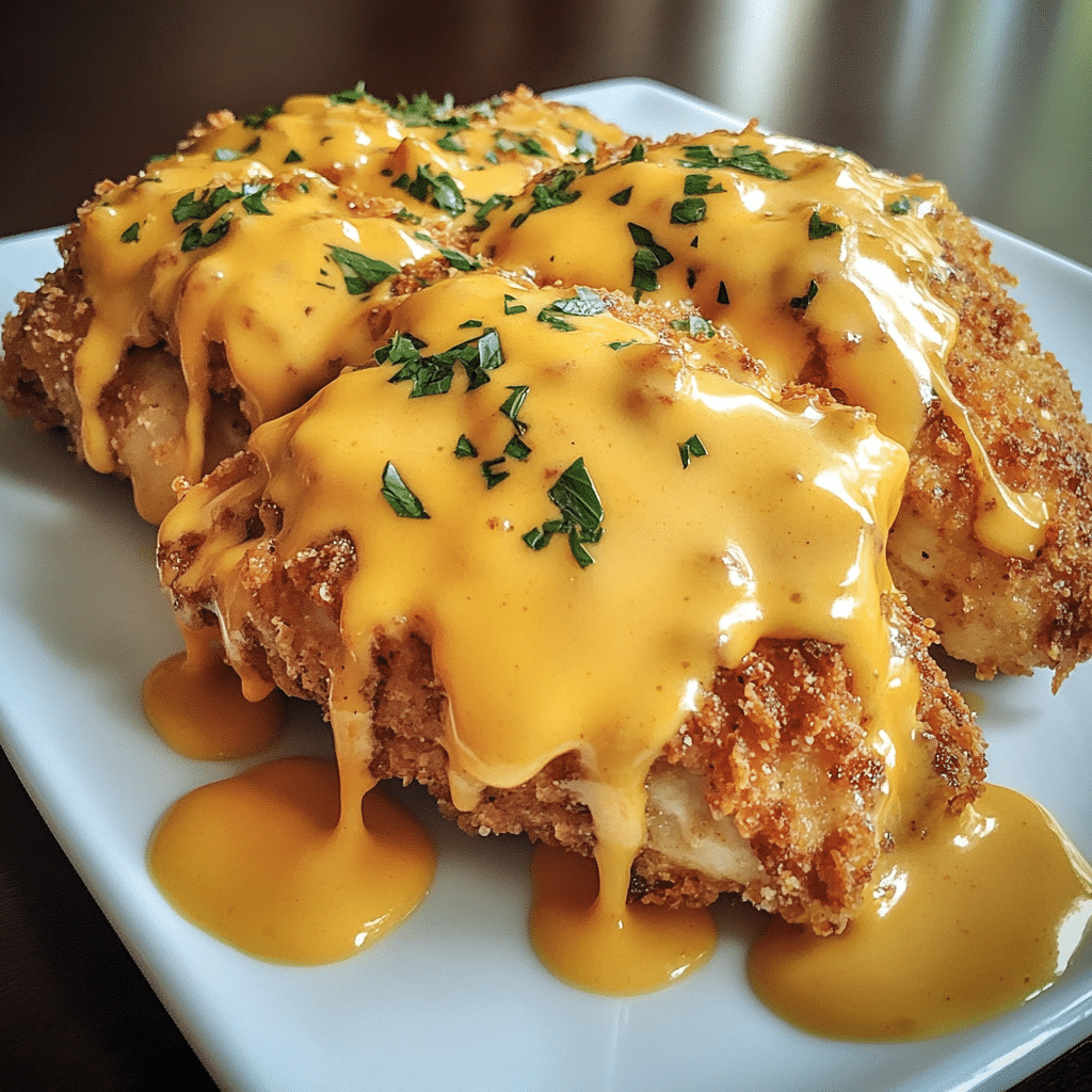 How to make Beer Cheese Pretzel Crusted Chicken Melt — key cooking step