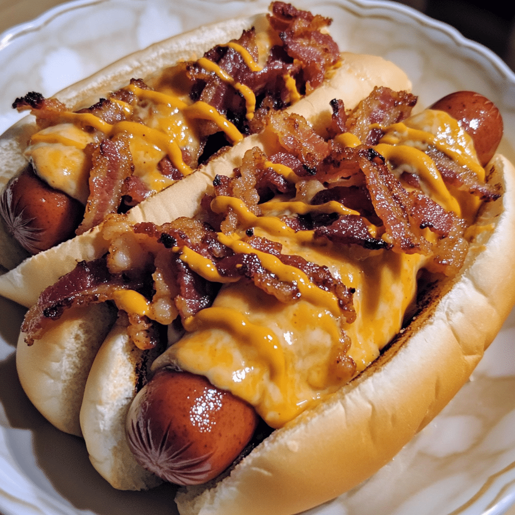 How to make Beer-Glazed Bacon Cheddar Smash Dog — key cooking step