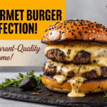 Black Garlic Truffle Gouda Burger with Midnight Aioli
