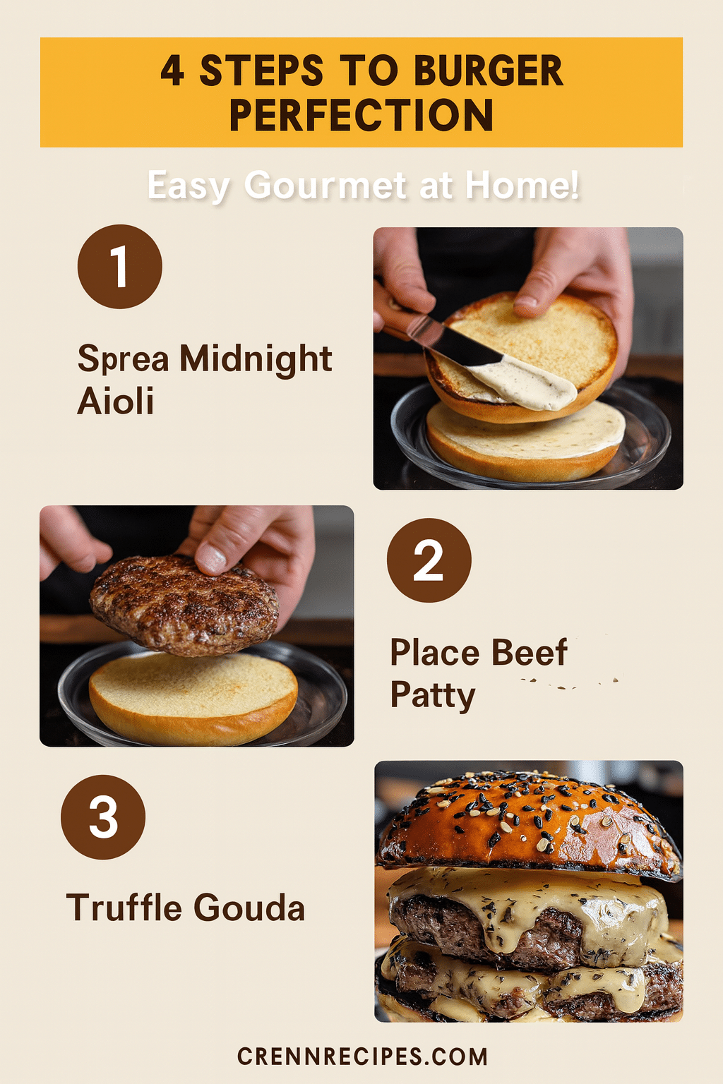 How to build perfect gourmet burger tutorial pin - step-by-step gourmet entrees guide